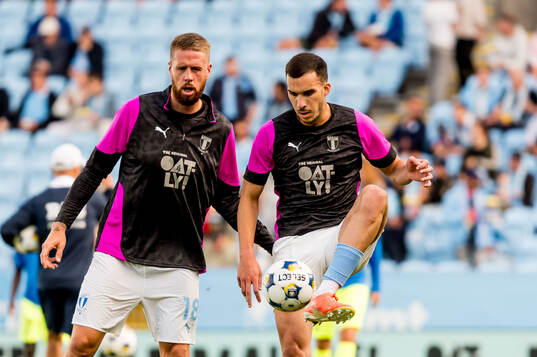 Pontus Jansson and Andrej Djuric of Malmö FF