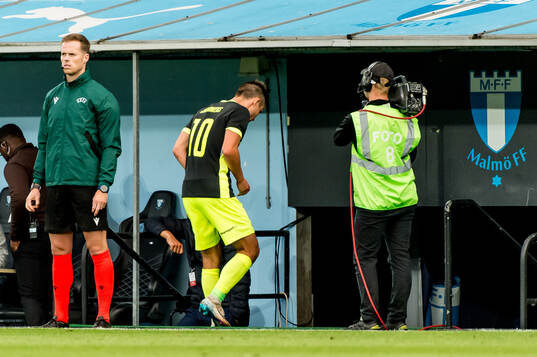 Janis Ikaunieks of FK RFS leaves the pitch