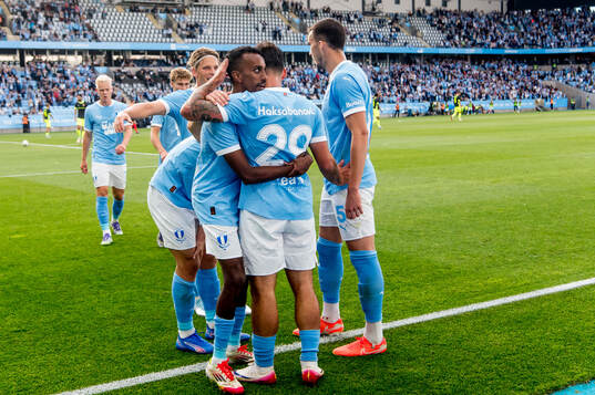 Taha Ali and Sead Haksabanovic of Malmö FF celebrates