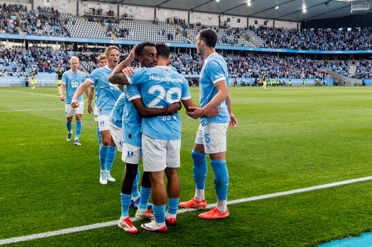 Taha Ali and Sead Haksabanovic of Malmö FF celebrates