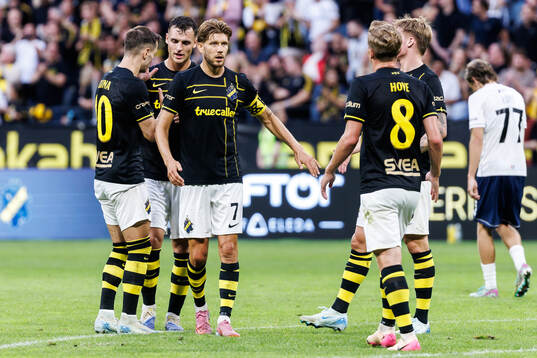Anton Salétros of AIK celebrates
