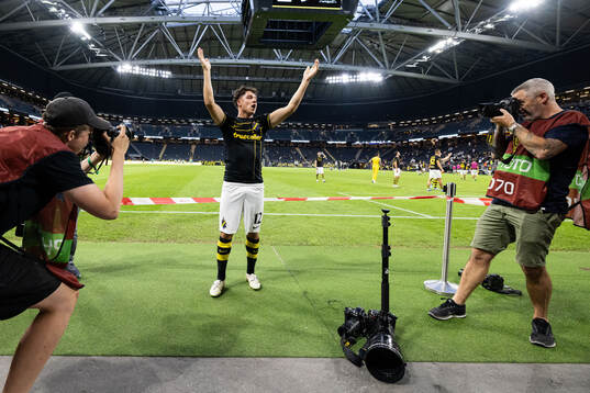 Charlie Pavey of AIK celebrates
