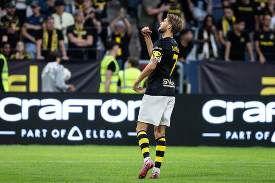 Anton Salétros of AIK celebrates