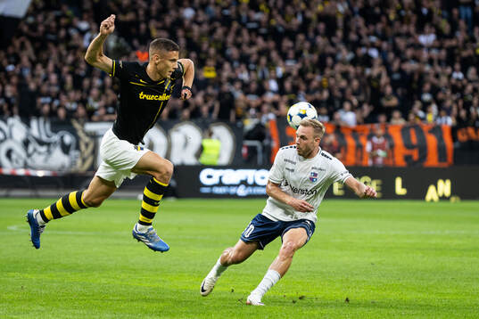 Filip Benkovic of AIK against Andre Frolov of Paide