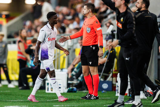 Ibrahim Kanate of Anderlecht looks dejected