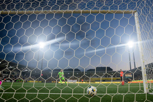 goalkeeper Etrit Berisha of Häcken scores the decisive