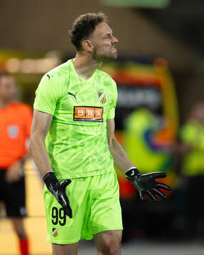 goalkeeper Etrit Berisha celebrates