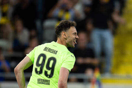 Goalkeeper Etrit Berisha of Häcken celebrates