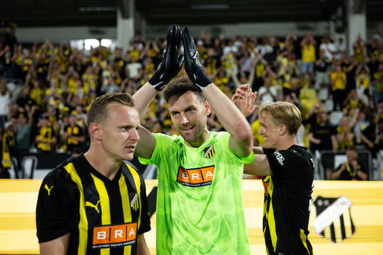 Marius Lode, goalkeeper Etrit Berisha and Olle Samuelsson