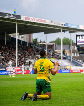 Jusef Erabi of Hammarby celebrates the 0-1 goal