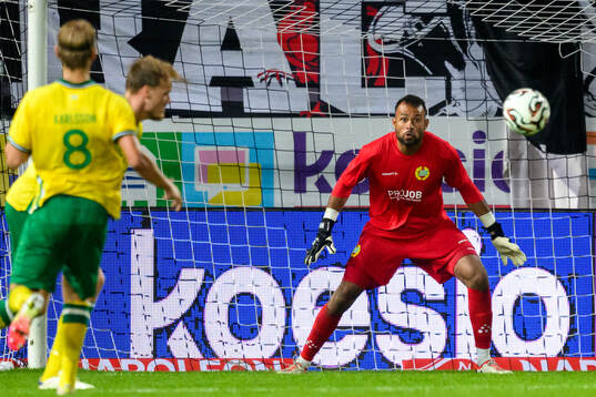 Goalkeeper Warner Hahn of Hammarby