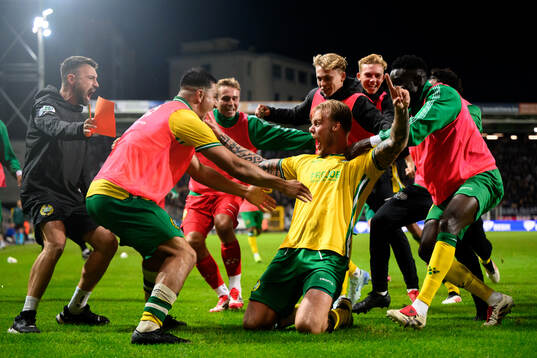 Victor Eriksson of Hammarby celebrates