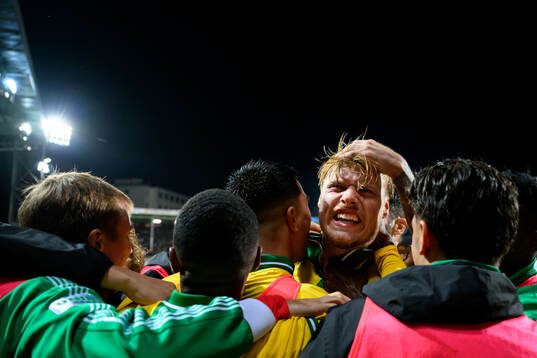 Victor Eriksson of Hammarby celebrates