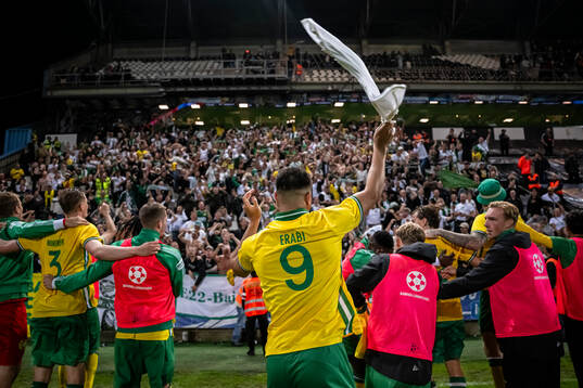 Jusef Erabi of Hammarby celebrates