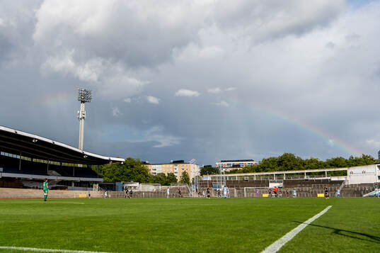 Regnbåge över Malmö Stadion