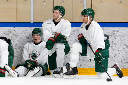 Frölundas Oskar Wahlberg, Wiktor Nilsson och Isac Born