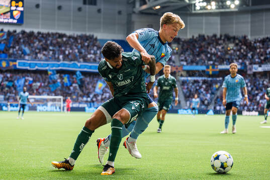 Halmstads Rami Kaib och Djurgårdens Theo Bergvall