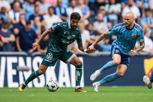 Halmstads Rami Kaib och Djurgårdens Adam Ståhl