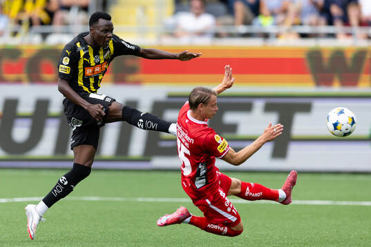 Häckens John Paul Dembe och Elfsborgs Simon Hedlund