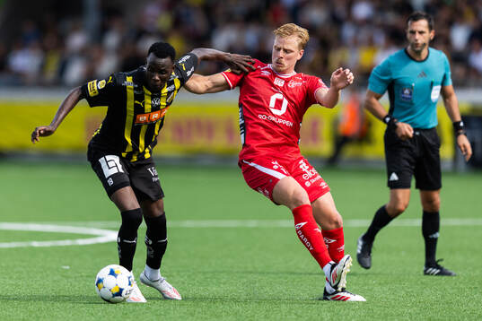 Häckens John Paul Dembe och Elfsborgs Per Frick