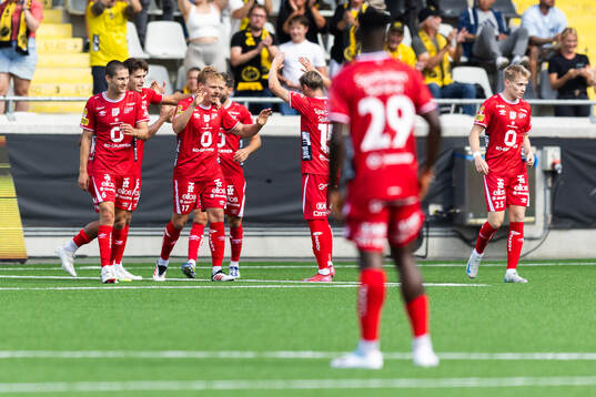 Spelare ur Elfsborg jublar