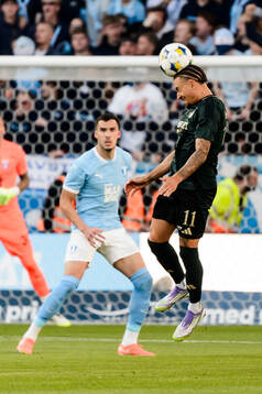 during the UEFA Champions League qualifier football match