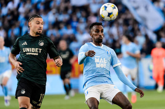 Jordan Larsson of FC Copenhagen and Taha Ali of Malmö FF