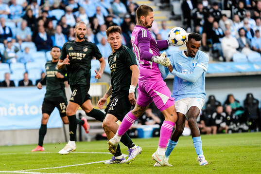 Goalkeeper Dominik Kotarski of FC Copenhagen and Taha Ali