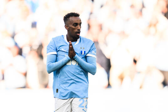 Taha Ali of Malmö FF looks dejected
