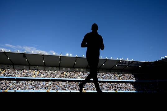 A silhouette of player