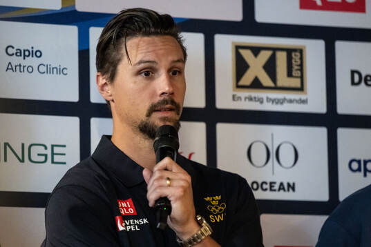Erik Karlsson of the Swedish men's national ice hockey team