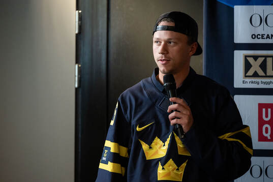 Lucas Raymond of the Swedish men's national ice hockey team