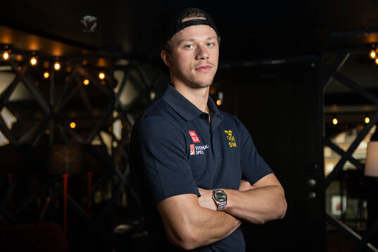 Lucas Raymond of the Swedish men's national ice hockey team