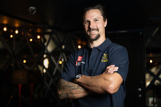 Erik Karlsson of the Swedish men's national ice hockey team