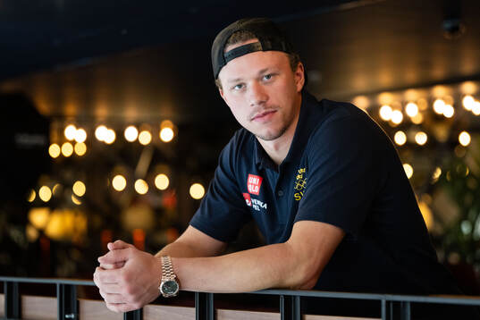 Lucas Raymond of the Swedish men's national ice hockey team