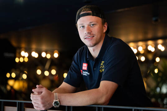 Lucas Raymond of the Swedish men's national ice hockey team