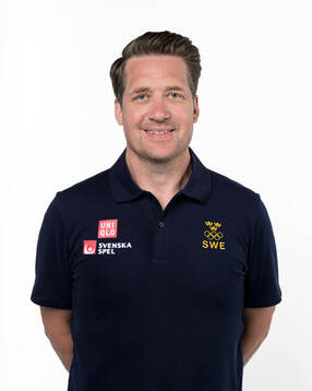 Head coach Sam Hallam of the Swedish men's national ice
