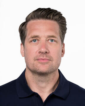 Head coach Sam Hallam of the Swedish men's national ice