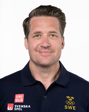 Head coach Sam Hallam of the Swedish men's national ice