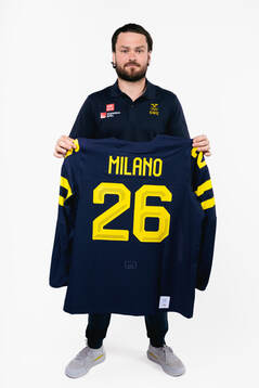 Rasmus Andersson of the Swedish men's national ice hockey
