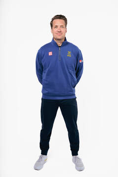 Head coach Sam Hallam of the Swedish men's national ice