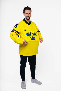 Erik Karlsson of the Swedish men's national ice hockey team
