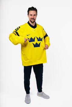 Erik Karlsson of the Swedish men's national ice hockey team