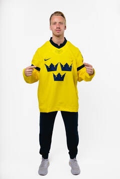 Jesper Bratt of the Swedish men's national ice hockey team