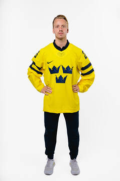 Jesper Bratt of the Swedish men's national ice hockey team