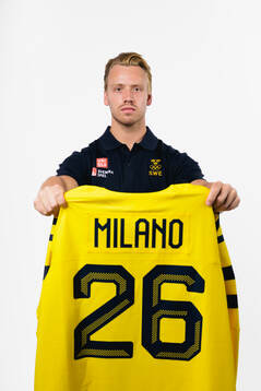 Jesper Bratt of the Swedish men's national ice hockey team