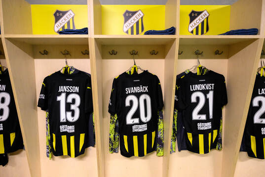The shirts of Sigge Jansson, Adrian Svanbäck, and Adam