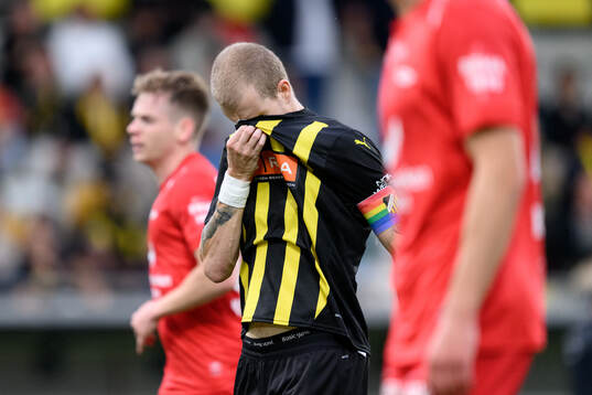 of Häcken Simon Gustafson looks dejected
