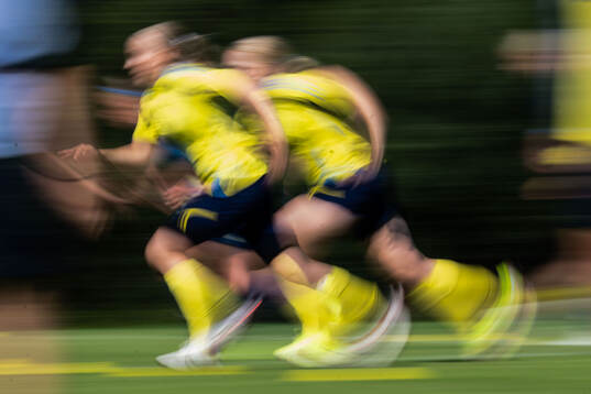 Spelare värmer upp