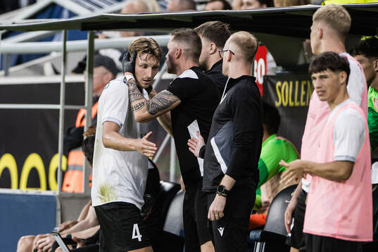 Alexander Abrahamsson of Györi ETO looks dejected